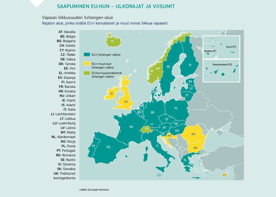 SAAPUMINEN EU:HUN – ULKORAJAT JA VIISUMIT