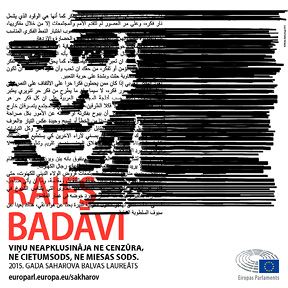 Attēls:Saharova balvu par domas brīvību Eiropas Parlaments piešķīra Saūda Arābijas blogu autoram un cilvēktiesību aktīvistam Raifam Badavi. Attēls:Saharova balvu par domas brīvību Eiropas Parlaments piešķīra Saūda Arābijas blogu autoram un cilvēktiesību aktīvistam Raifam Badavi.