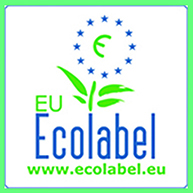 The EU ecolabel is a flower made with the European flag: the twelve stars are the petals of the flower and the middle of the flower is represented by an E for Europe