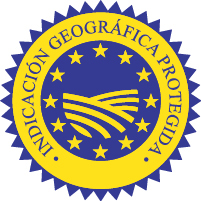 El logotipo de la «indicación geográfica protegida» es un círculo azul y amarillo. El centro representa un campo rodeado de doce estrellas. La mención «indicación geográfica protegida» rodea las estrellas.