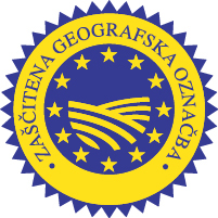 Logotip „zaščitena geografska označba“ je moder in rumen krog. Na sredini je polje, ki ga obkroža 12 zvezd. Navedba „zaščitena geografska označba“ obdaja zvezde.