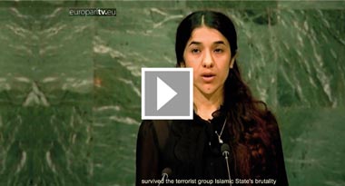 Video: Euroopan parlamentin myöntämän vuoden 2016 Saharov-mielipiteenvapauspalkinnon sai Nadia Murad Basee Taha ja Lamiya Aji Bashar, kaksi ISILin/Da’eshin hirmutekojen uhria. © Euroopan unioni