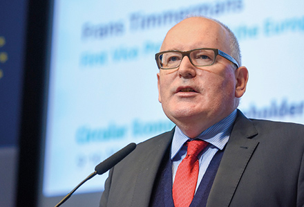 Първият заместник-председател на Комисията Франс Тимерманс при участие в конференцията на заинтересованите страни по въпросите на кръговата икономика в Брюксел, 9 март 2017 г. 