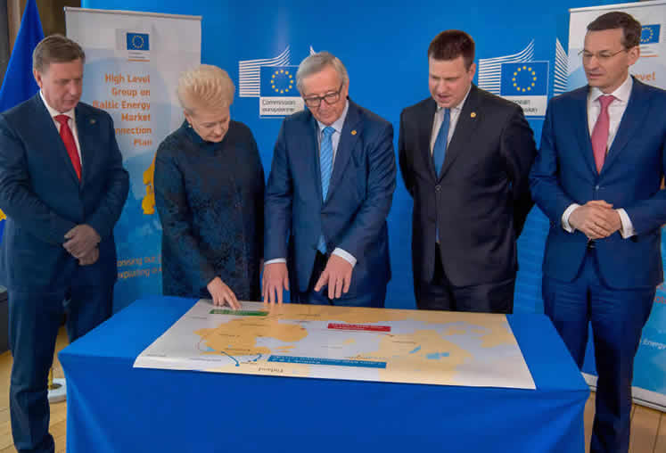 Image: Jean-Claude Juncker, President of the European Commission (centre), receives Māris Kučinskis, Latvian Prime Minister, Dalia Grybauskaitė, President of Lithuania, Jüri Ratas, Estonian Prime Minister, and Mateusz Morawiecki, Polish Prime Minister, Brussels, Belgium, 22 March 2018. © European Union
