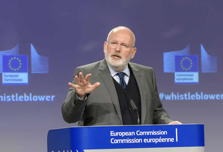 Image: Frans Timmermans, First Vice-President of the European Commission, presents the Commission proposal on the protection of whistleblowers, Brussels, Belgium, 23 April 2018. © European Union