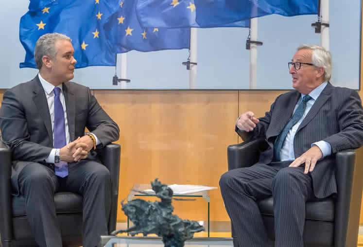 Image: Jean-Claude Juncker, President of the European Commission, receives Iván Duque Márquez, President of Colombia, in Brussels, Belgium, 24 October 2018. © European Union