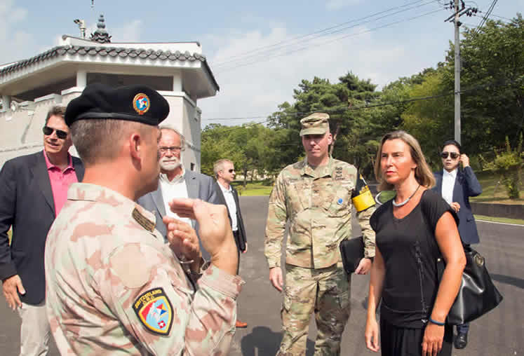 Image: Federica Mogherini, High Representative/Commission Vice-President, during a visit to South Korea at the truce village of Panmunjom in the demilitarised zone separating the two Koreas, 5 August 2018. © European Union