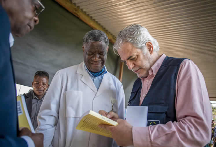 Image: Commissioner Christos Stylianides meets with Denis Mukwege, Nobel Prize winner and founder of Panzi Hospital, during his visit to Bukavu, Democratic Republic of Congo, 24 March 2018. © European Union