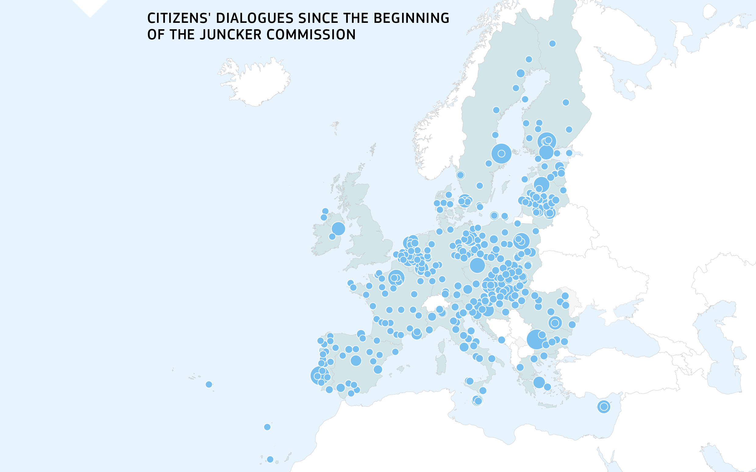 Citizens' Dialogues since the beginning  of the Juncker Commission