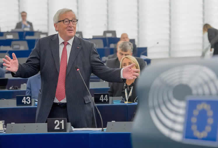 Image: Jean-Claude Juncker, President of the European Commission, speaking at the plenary session of the European Parliament on the debate on the future of Europe, Strasbourg, France, 23 October 2018. © European Union