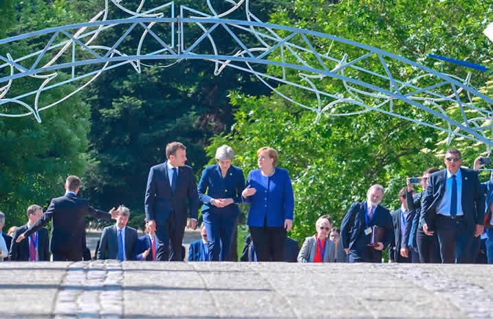 Image: French President Emmanuel Macron, UK Prime Minister Theresa May and German Chancellor Angela Merkel take a walk across the Lovers’ Bridge during the EU–Western Balkans Summit, Sofia, Bulgaria, 17 May 2018. © European Union