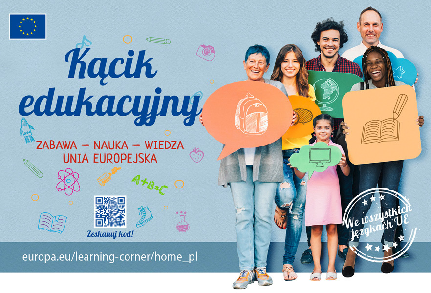 Zainicjowany przez Komisję Europejską w marcu 2019 r. „Kącik edukacyjny” pomaga uczniom szkół podstawowych i średnich uczyć się o UE w formie zabawy, zarówno w klasie, jak i w domu. 