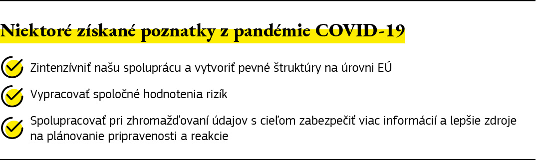 Na obrázku sú zhrnuté získané poznatky z pandémie COVID-19.