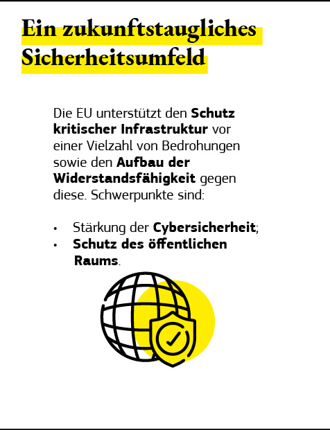 Grafik zu einem zukunftstauglichen Sicherheitsumfeld.