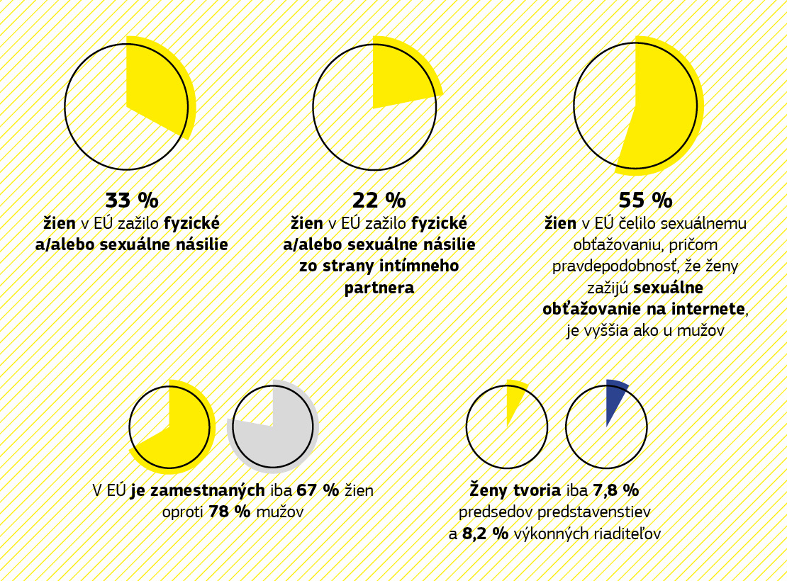 Obrázok zobrazuje údaje o otázkach rovnosti mužov a žien.