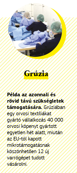 A Grúziának nyújtott uniós támogatás egy példáját bemutató ábra.