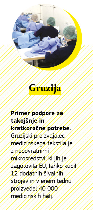 Grafični prikaz o podpori EU Gruziji.