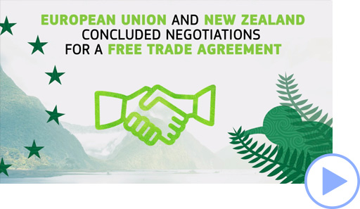 Vídeo explica os benefícios do Acordo de Comércio Livre entre a União Europeia e a Nova Zelândia.