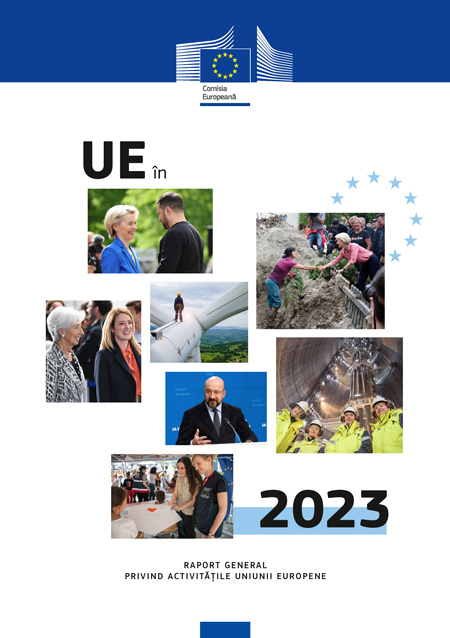 Coperta publicației „UE în 2023 – Raport general privind activitățile Uniunii Europene”