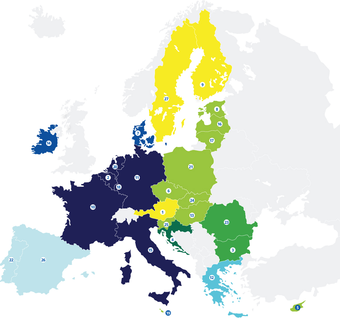 Map of the EU.