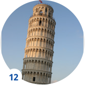 Fotografia šikmej veže v Pise v Taliansku.