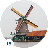 Fotografia veterných mlynov v Holandsku.