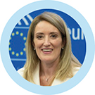 Foto van de voorzitter van het Europees Parlement, Roberta Metsola