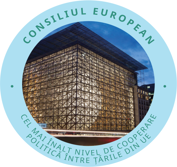 Imagine cu clădirea Europa, sediul Consiliului European și al Consiliului Uniunii Europene la Bruxelles.