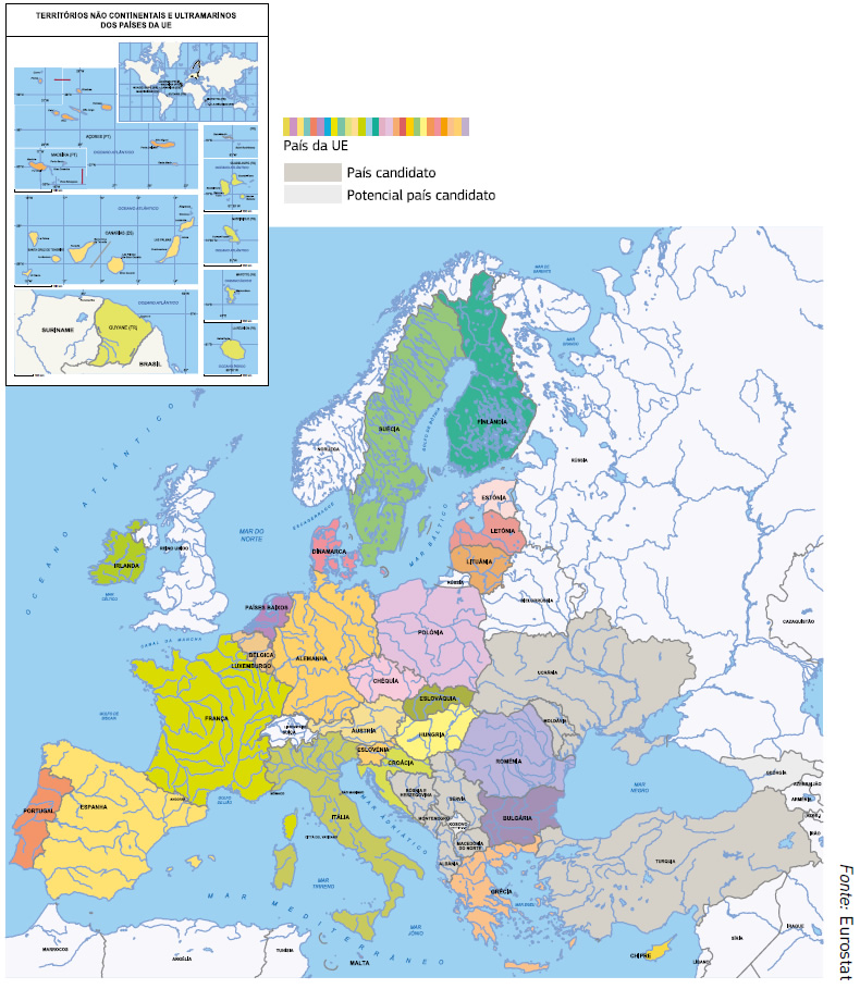 Mapa de Europa y sus regiones ultraperiféricas