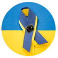 Labra tal-bandiera tal-UE fuq żigarella blu u safra li tissimbolizza s-solidarjetà mal-Ukrajna.