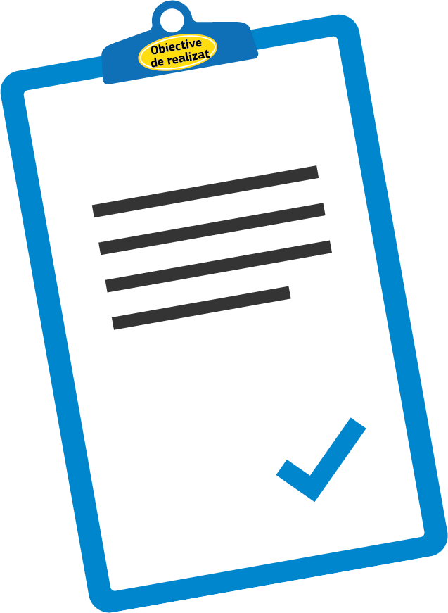 Imaginea unui clipboard cu lista de obiective de realizat a UE.
