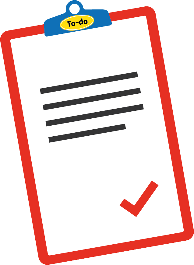 Bild eines Klemmbretts mit der To-do-Liste der EU.