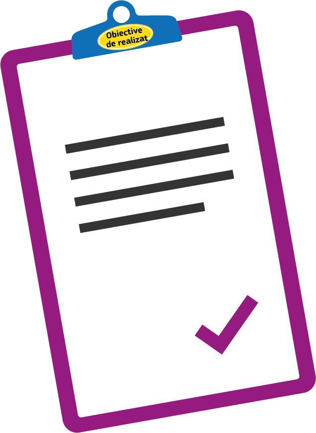 Imaginea unui clipboard cu lista de obiective de realizat a UE.